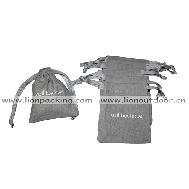 promotional gift wrap jewelry pouch with logo cotton drawstring