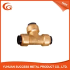 Lead Free Brass Tee Quick Connect Push Fitting Coupling