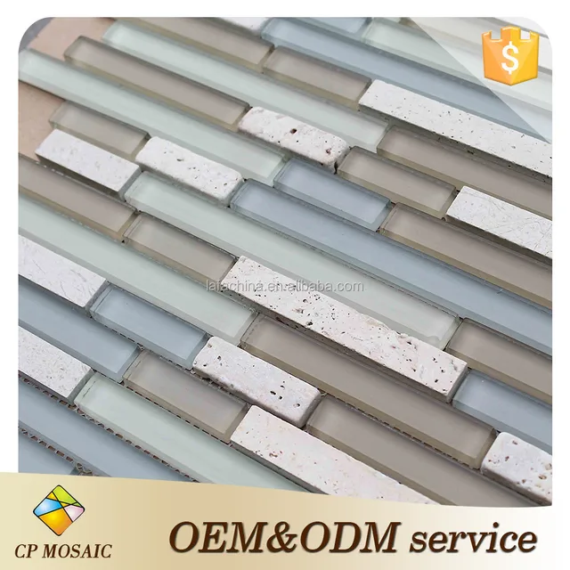 China Wholesale Arabic Style Random Strip Glass Mosaic Tile