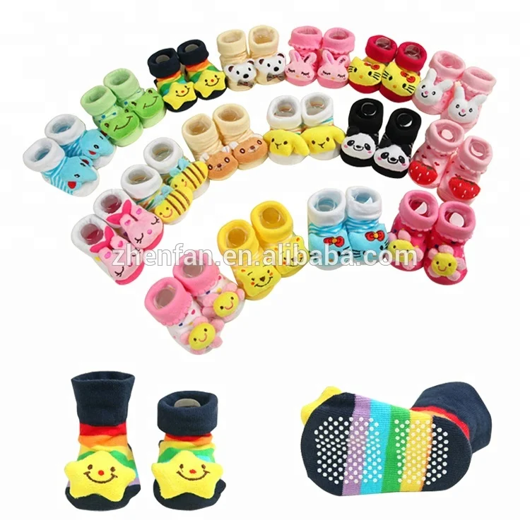 Multi shape Soft Toy Animal Baby Infant Kids Hands Wrist Bells Foot Sock FY