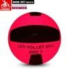 Glow in the dark light up LED rubber volleyball with 2 lights