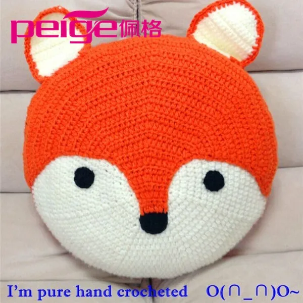Fox Design Kids Room Round Crochet Pillow Cushion Buy Round