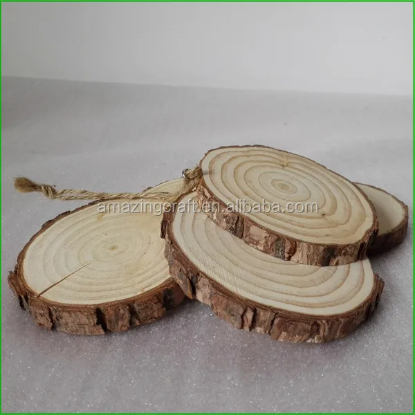 round wood tree log disc wood slices branch button coaster with