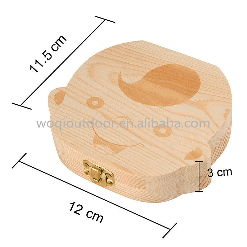 woqi wholesale wooden baby tooth box baby teeth storage