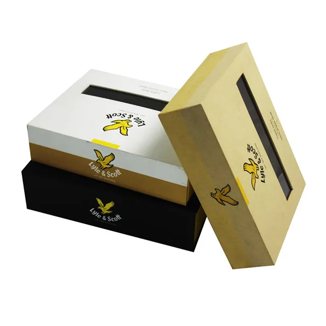 paper cardboard gift box drawer style luxury clothing packaging
