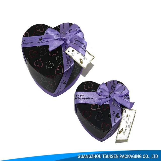 heart shape paper gift box , hard cardboard chocolate paper box