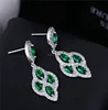 PES Fine Jewelry! Brilliant Fashion Design Vintage Zambian Emerald Hanging Earrings (PES9-1303)