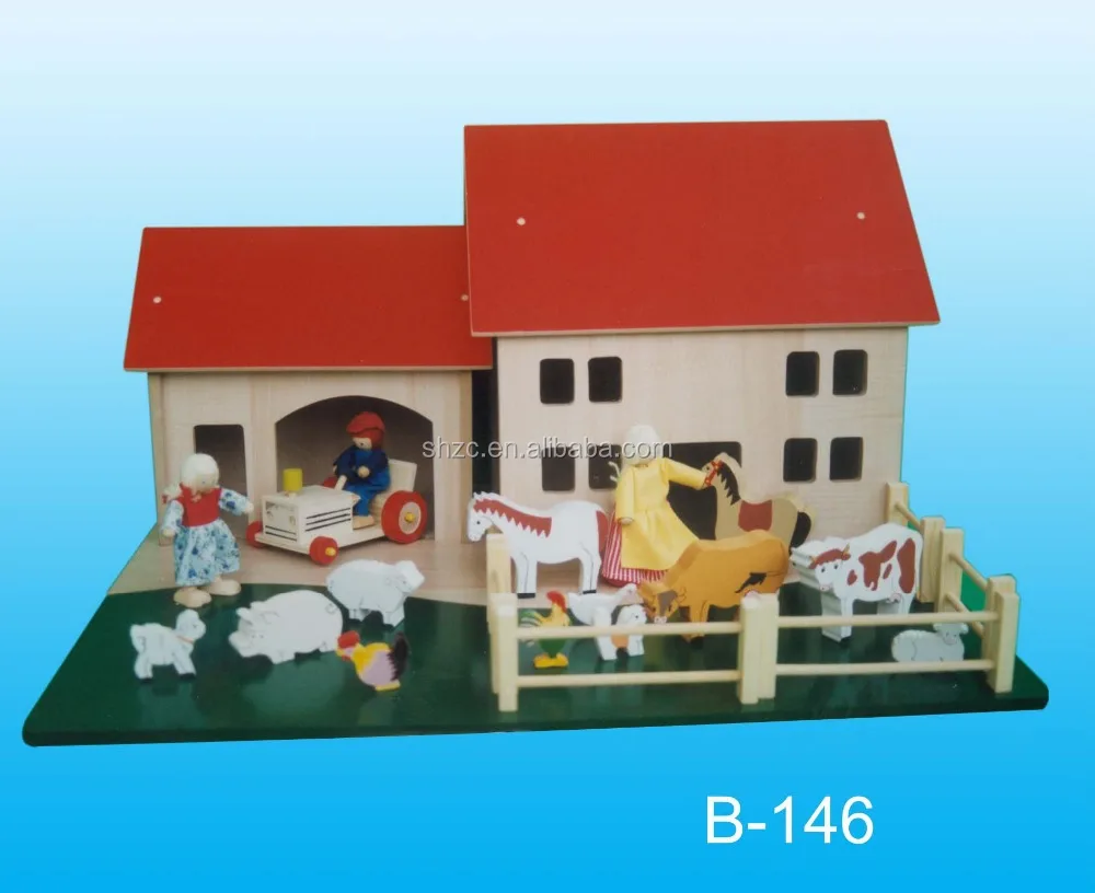 Wooden Cool Ecological Farm Toy With Animals And Dolls Buy Wooden Toy