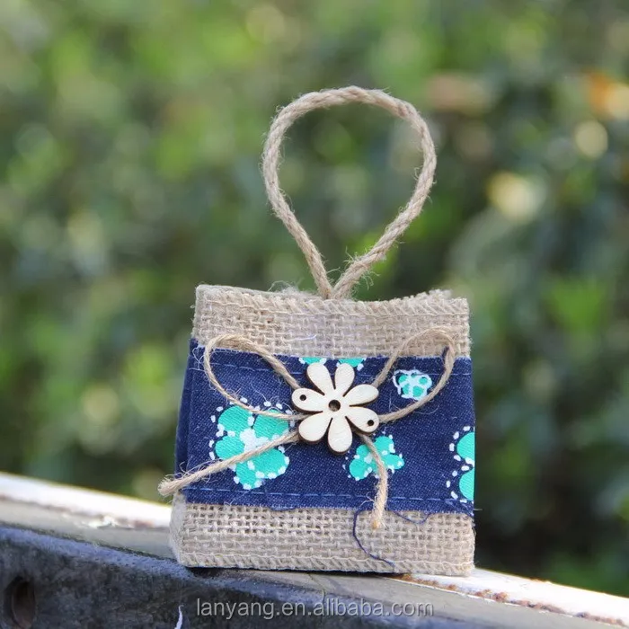 diy rustic favors gift bag/vintage wedding favor burlap and