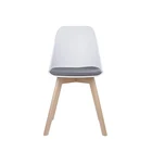 Quality Natural Wood Legs Plastic Dining Chair For Hotel