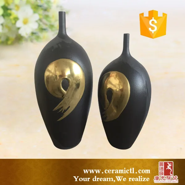 New flower vase Luxury Morden Gold-plated Ceramic Vase Home Decor Creative