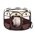 Custom octagon outdoor dog playpen foldable anti-grab dog play game house anti-bite automatic pet cage popup nylon fabric