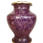 Wholesale P158 Good and Cheap Purple Cloisonne Cremation Urn Containers for Ashes
