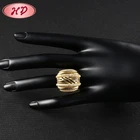 US Jewels Artificial 18k Gold Plated Luxury Design Women Rings Fashion Ring