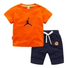 Kids clothing boy summer suit 2019 new kids summer sports short-sleeved small kids handsome boy cotton tide