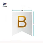 Newly Hot sale Happy Birthday bunting gold glitter paper flag banner multi color for party backdrop