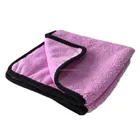 Water Absorbent Purple Kitchen Auto Detailing Buffing Car Wash Towel 16x16 380GSM All Purpose Microfiber Cleaning Cloth