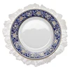 HOSEN 28 Chinese Blue Flower Wedding Bone china Dinner Plate With Gold Rim, Blue And White Tableware Bone China~