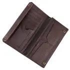 Men's high capacity long wallet full leather business black credit card leather purse male