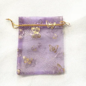 unique design butterfly cheap christmas gift organza bag