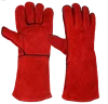 PRISAFETY 14" Red Full Fleece Lining Split Cowhide Welding Hand Welder Gloves Tig