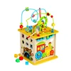 Hot sell baby kids wooden activity cube wooden toys educational