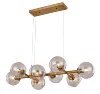 8 Light Hanging Industrial Wrought Iron Brass Bedroom Modern Chandelier Glass Ball Pendant Lights