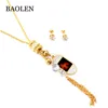 Newest Trendy Jewelry 18k Gold Plated Dubai Style Tassel Earring Necklace Jewelry Sets Yiwu Cheap Market