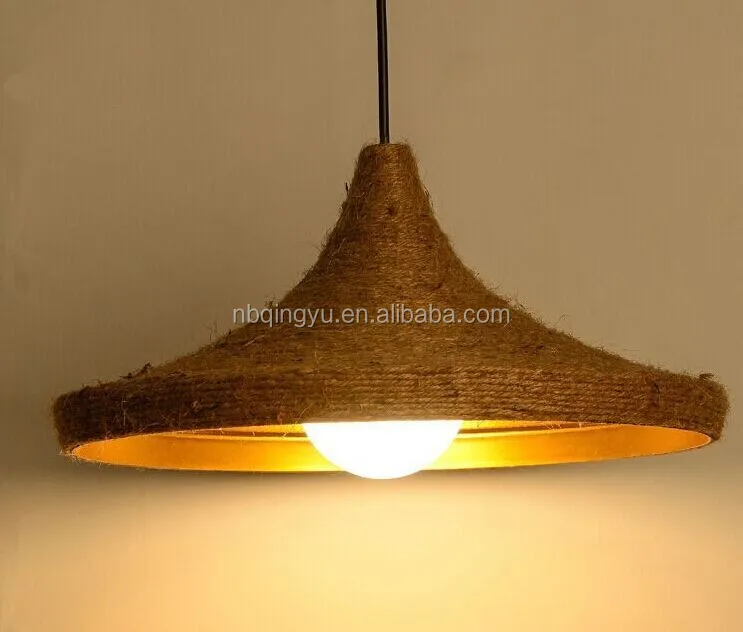 cheap handmade hemp rope lamp indian style vintage pendant lamp