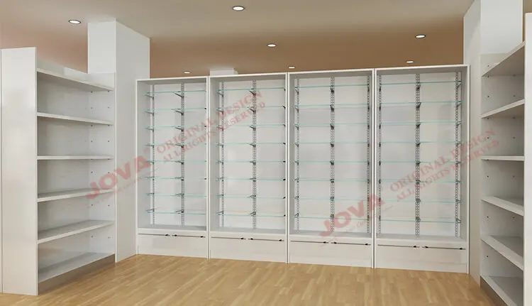 Retail Wooden Pharmacy Shelves Decoration Medicine Store Interior Pharmacy Shop Design