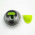 Kitchen Utensils foldable high quality stainless steel pp handle food and vegetable steamer