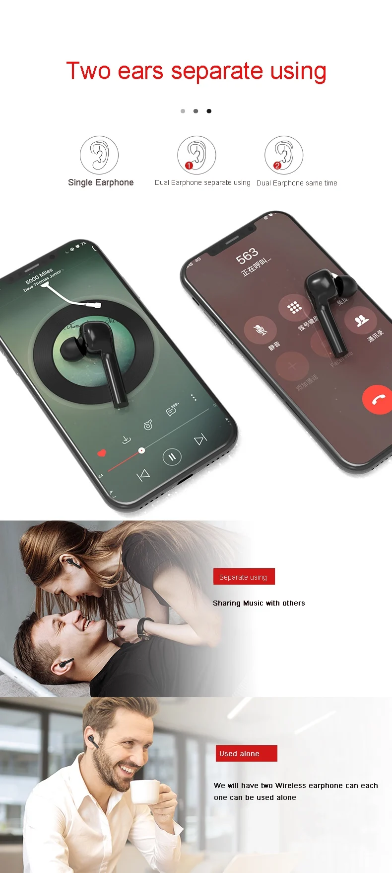 W8 BT V5.0 Wireless TWS Earphones, TWS Wireless Earbuds with Touch Control, Wireless TWS Headphones with Charging Case - ANKUX.COM