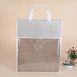 factory price shopping gift cosmetic pvc handle bag with