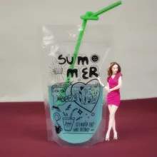 High Quality Clear Stand Up Pouch Ziplock Plastic Drink Bag For Juice