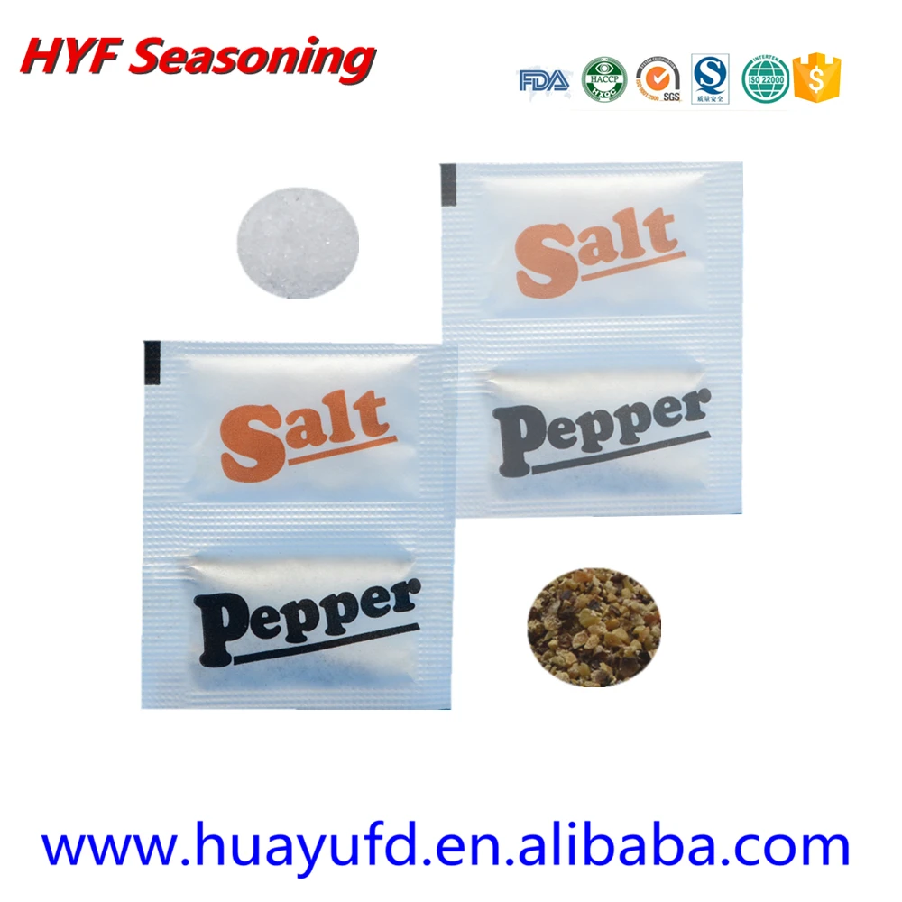 Disposable Mini Table Salt And Black Pepper Packets With Good Price