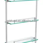chrome bathroom shower shelf/glass towel shelf/wall mounted plate rack