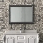 Simple design black framed unbreakable glass mirror