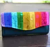 Monogram Vegan Cork Patchwork Stripe Rainbow Clutch Wallet