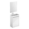 18 Inch Thin Single MDF Gloss White Wall Bathroom Vanity Unit