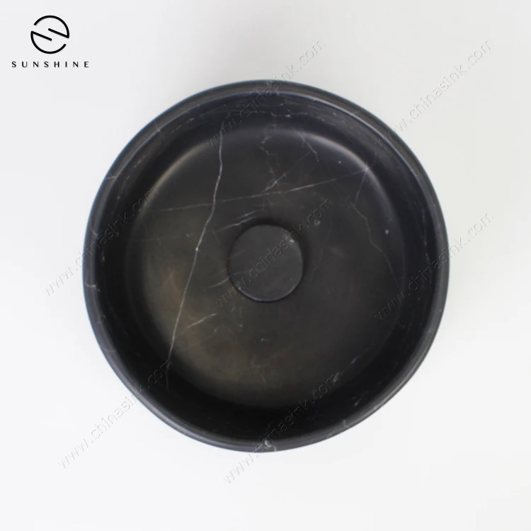 Cheap China Nero Marquina Marble Counter Top Small Corner Wash Sink