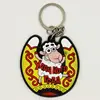 Silicone promotional gifts rubber customized key chain with metal ring