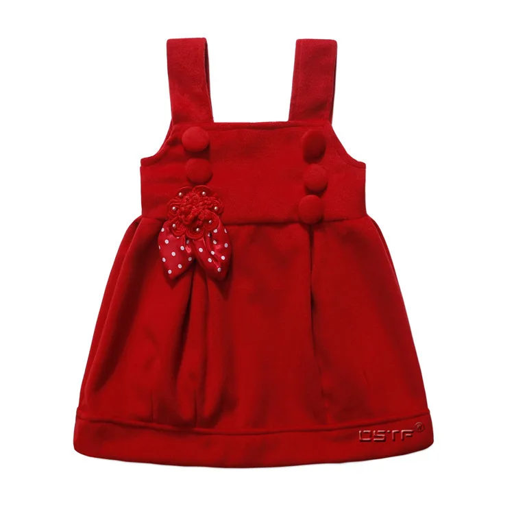 2015 Girls Flowers Spring Autumn Winter Woolen Vest Tutu Dress Cute Toddler Girls Dresses Princesse Enfant Drop Shipping