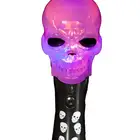 Hundred power Halloween LED Light Up Crystal Skull Wand Wand Magic Glow Stick Decoration Plastic Scary Skull Magic wand