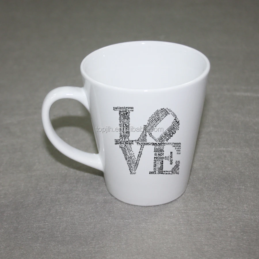morden sublimation white blank ceramic 12oz cone mug from