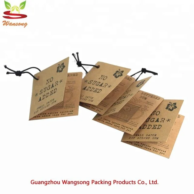 tag with string, custom logo brown kraft paper hangtag for jeans
