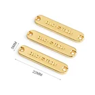 Yeson Factory Custom Gold Metal Clothing Label, Zinc Alloy Sewing Metal Clothes Name Tag with 2 Holes for Clothing