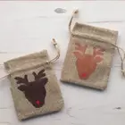 2019 new arrival santa sack merry christmas gift jute drawstring pouch bag for children