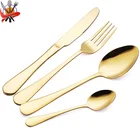 Modern gold cutlery set for wedding ,gold flatware set, spoon and fork knife silverware