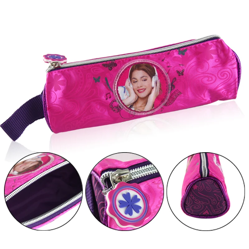 Girls Violetta Pencil case bag School Pouch Student Office Pen bag Stationery Nylon pencilcase Bag Round estojo escolar Pen Sack