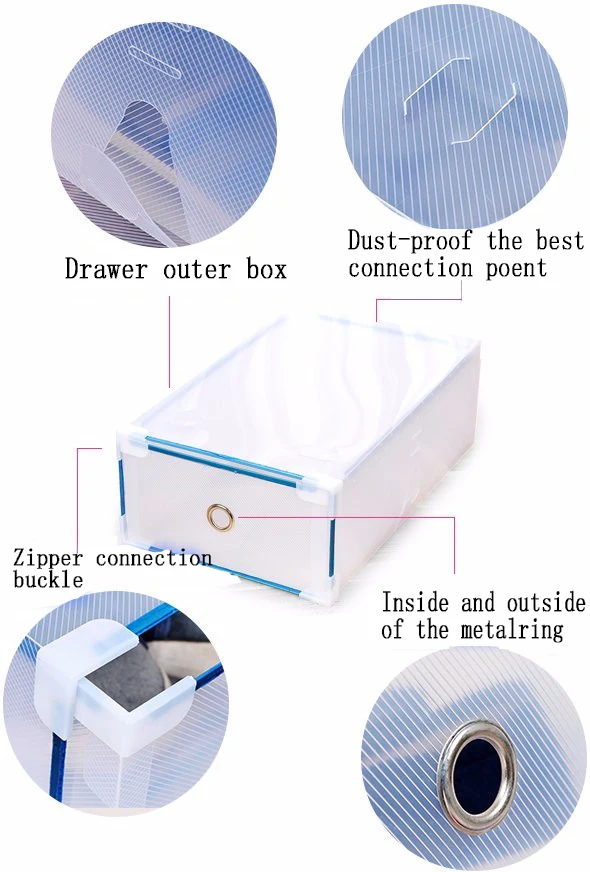 Atistic SFJ NEW Eco-Friendly Shoe Storage Box Case Transparent Plastic Storage Box Rectangle PP Shoe Organizer Thickened drawer Shoe Box (13)